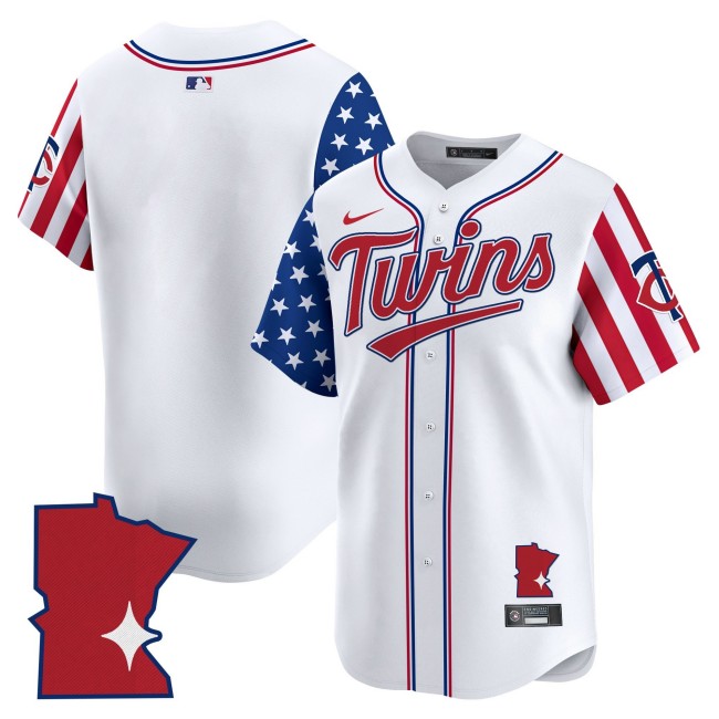 Men's Minnesota Twins 2025 Independence Day Nike Limited MLB Baseball Jersey White - All Stitched