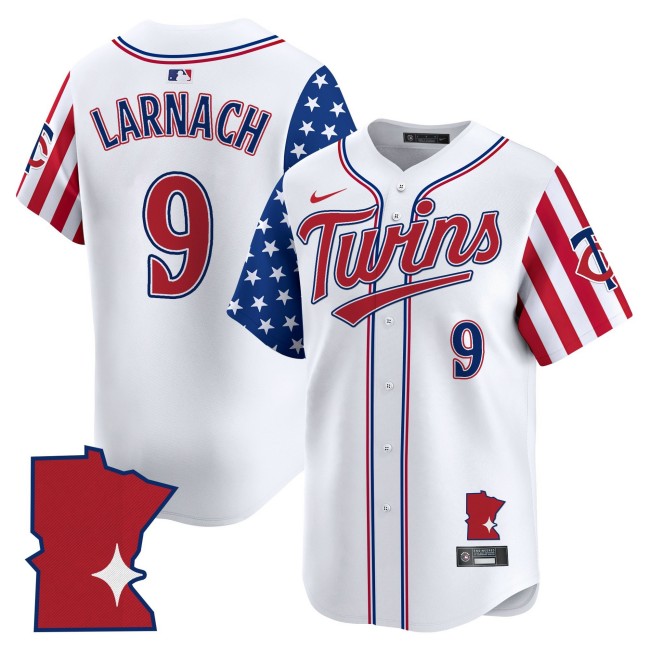 Men's Minnesota Twins #9 Trevor Larnach Nike 2025 Independence Day Limited MLB Baseball Jersey White - All Stitched