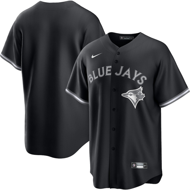 Men's Toronto Blue Jays Blank Black Lights Out Limited Stitched Baseball Jersey