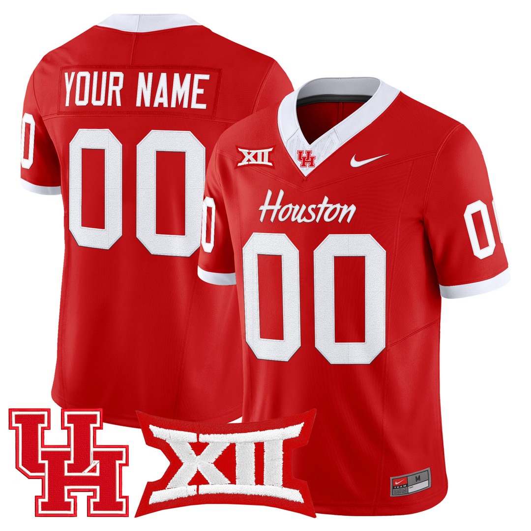 Houston Cougars Custom 2025 Nike F.U.S.E. Vapor Limited Football Jersey Red - All Stitched