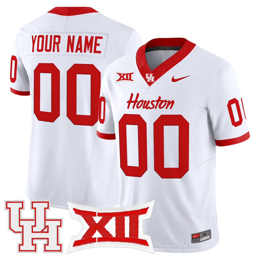 Houston Cougars Custom 2025 Nike F.U.S.E. Vapor Limited Football Jersey White - All Stitched