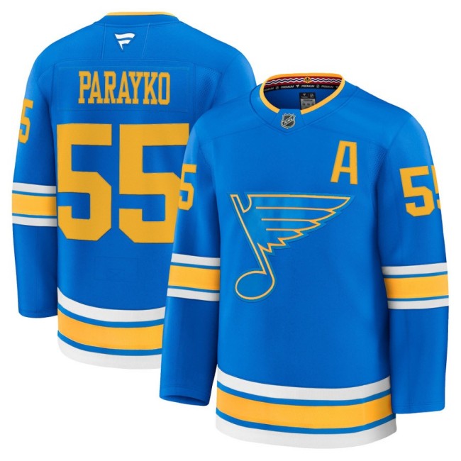 Men's St. Louis Blues #55 Colton Parayko Blue 2025-26 Premium Stitched Hockey Jersey