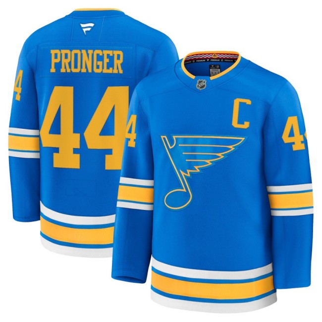Men's St. Louis Blues #44 Chris Pronger Blue 2025-26 Premium Stitched Hockey Jersey