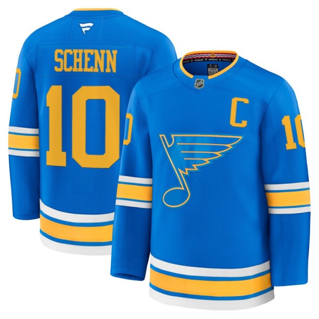Men's St. Louis Blues #10 Brayden Schenn Blue 2025-26 Premium Stitched Hockey Jersey