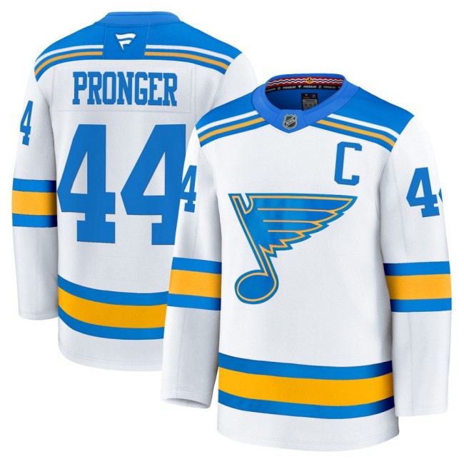 Men's St. Louis Blues #44 Chris Pronger White 2025-26 Premium Stitched Hockey Jersey