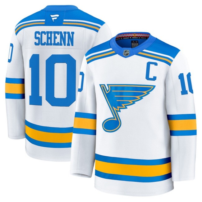 Men's St. Louis Blues #10 Brayden Schenn White 2025-26 Premium Stitched Hockey Jersey