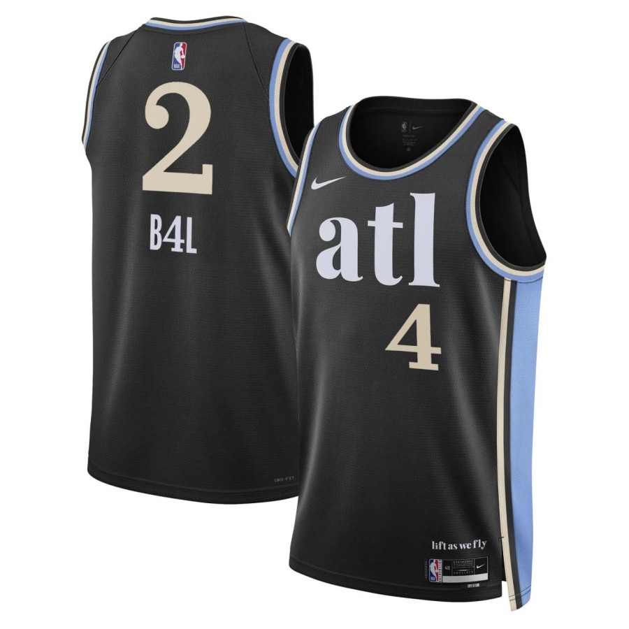 Atlanta Hawks Custom Black Nike Swingman Stitched Basketball Jersey