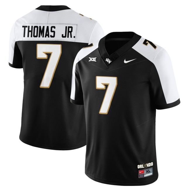 Men's UCF Knights #7 Duane Thomas Jr. Black White Nike 2025 Core Uniforms  Limited Stitched Football Jersey