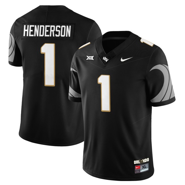 Men's UCF Knights #1 Ja'Cari Henderson Black Nike 2025 Core Uniforms  Limited Stitched Football Jersey