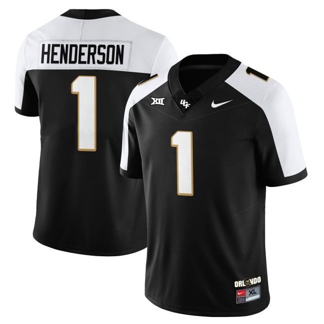 Men's UCF Knights #1 Ja'Cari Henderson Black White Nike 2025 Core Uniforms  Limited Stitched Football Jersey
