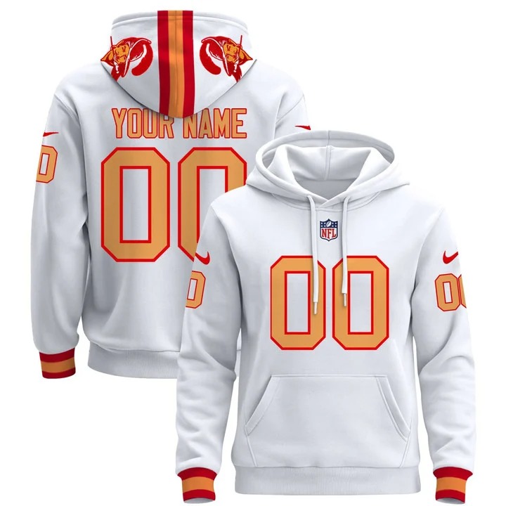 Tampa Bay Buccaneers Customized White Pullover Hoodie - All Stitched