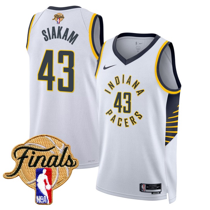 Unisex Indiana Pacers #43 Pascal Siakam Nike White 2025 NBA Finals Swingman Jersey - Association Edition