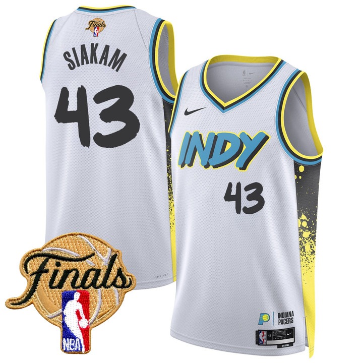 Unisex Indiana Pacers #43 Pascal Siakam Nike White 2025 NBA Finals Swingman Jersey - City Edition