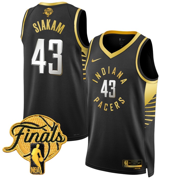 Unisex Indiana Pacers #43 Nike Black Gold 2025 NBA Finals Swingman Jersey