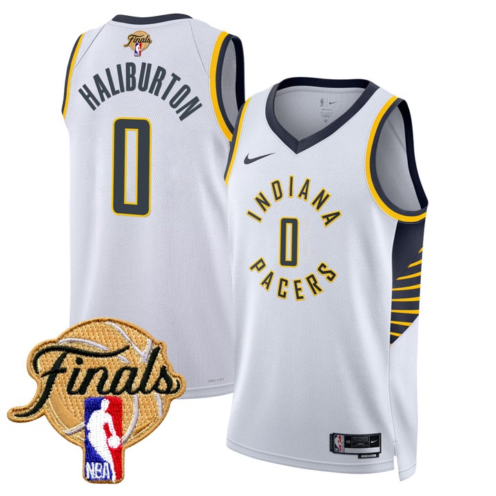 Unisex Indiana Pacers #0 Tyrese Haliburton Nike White 2025 NBA Finals Swingman Jersey - Association Edition