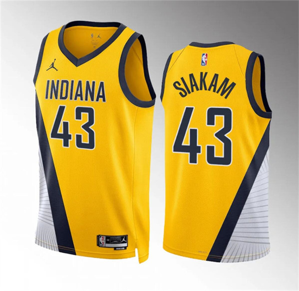Youth Indiana Pacers #43 Pascal Siakam Yelllow Statement Edition Stitched Basketball Jersey