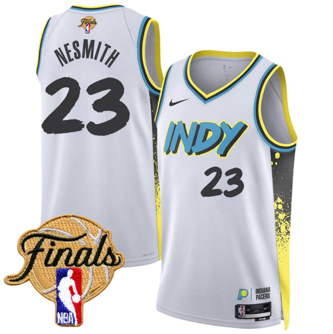 Men's Indiana Pacers #23 Aaron Nesmith 2025 Finals White 2024-25 City Edition Stitched Basketball Jersey