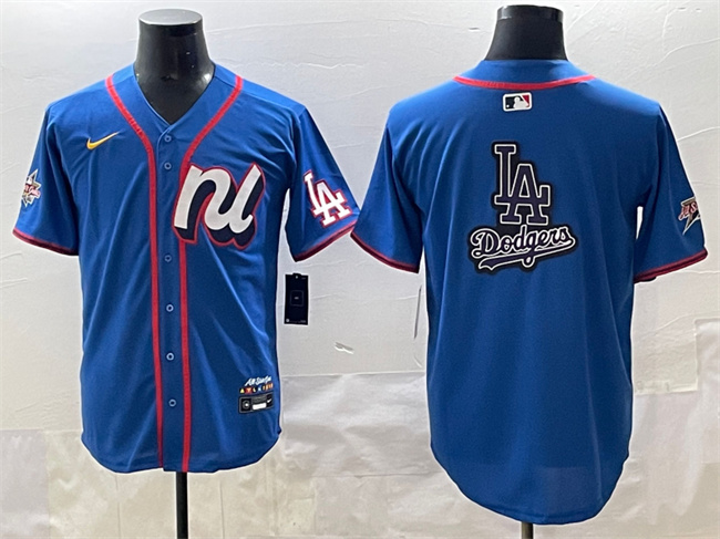 Men's National League Los Angeles Dodgers Team Big Logo Blue 2025 All-Star Edition Limited LA Stitched Baseball Jersey