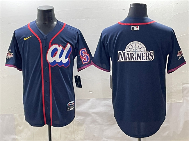 Men's American League Seattle Mariners Team Big Logo Navy 2025 All-Star Edition Limited Stitched Baseball Jersey