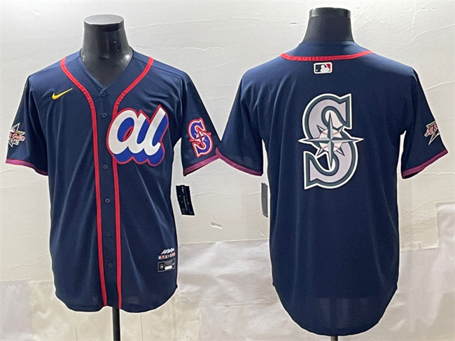 Men's American League Seattle Mariners Team Big Logo Navy 2025 All-Star Edition Limited Stitched Baseball Jerseys