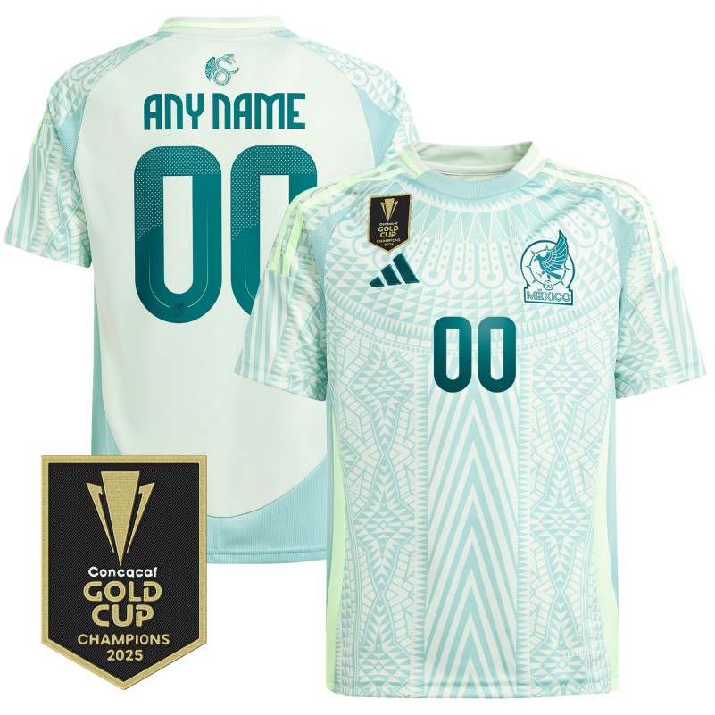 Mexico Custom Away adidas 2025 Gold Cup Champions Soccer Jersey