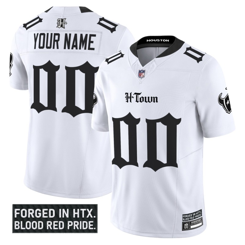 Houston Texans 'Gothic Lone Star Shadows Edition' Custom White Vapor Limited Stitched Football Jersey