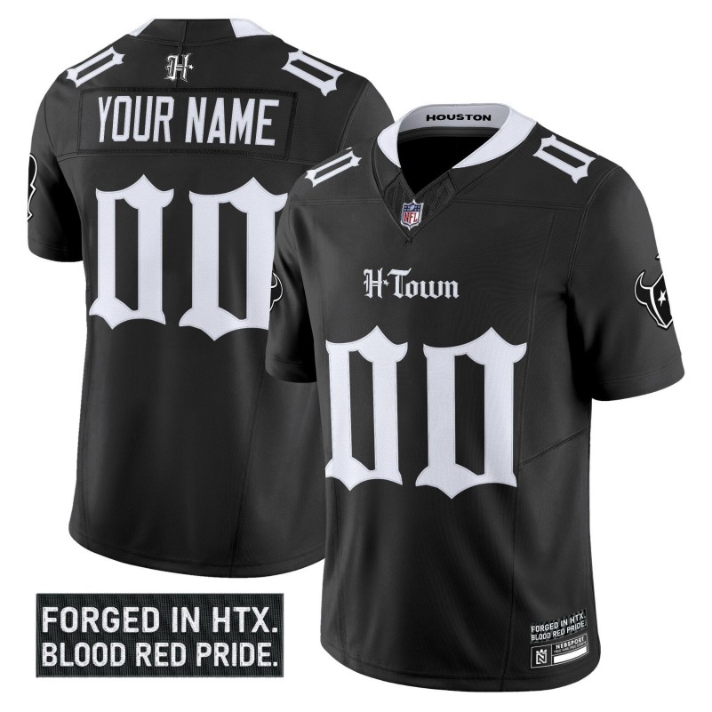 Houston Texans 'Gothic Lone Star Shadows Edition' Custom Black Vapor Limited Stitched Football Jersey