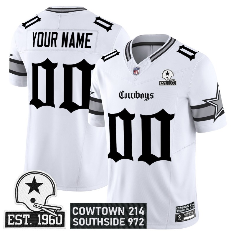 Dallas Cowboys 'Gothic Lone Star Edition' Custom White Vapor Limited Stitched Football Jersey