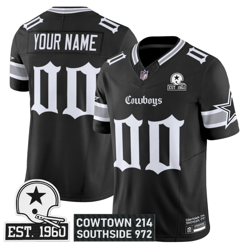 Dallas Cowboys 'Gothic Lone Star Edition' Custom Black Vapor Limited Stitched Football Jersey