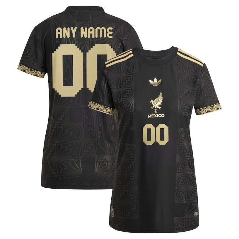 Women's Mexico National Team Black 2025 Custom Soccer adidas Jersey - Pritned