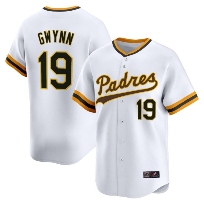 Men's San Diego Padres #19 Tony Gwynn White Cooperstown Stitched Baseball Jersey