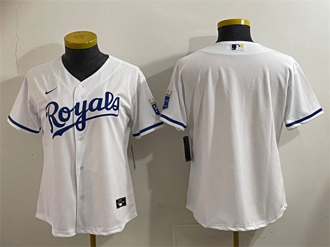 Women's Kansas City Royals Blank White Cool Base Stitched Jersey