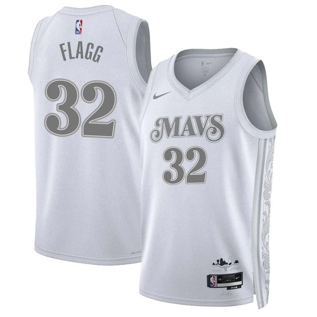 Men's Dallas Mavericks #32 Cooper Flagg White 2024-25 City Edition 2025 Draft Swingman Stitched Basketball Jersey