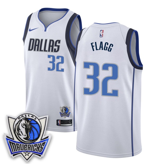Men's Dallas Mavericks #32 Cooper Flagg White Association Edition 2025 Draft With Patch Swingman Stitched Basketball Jersey