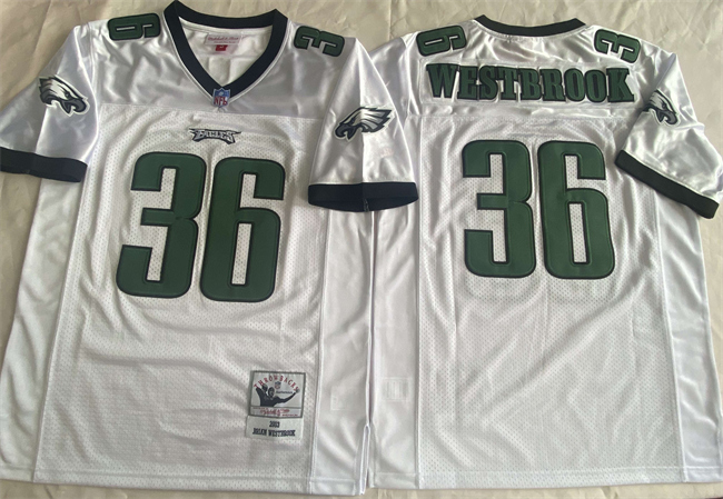 Men's Philadelphia Eagles #36 Brian Westbrook Green Throwback Stitched Football Jersey