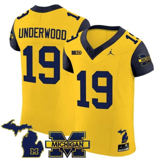 Men's Michigan Wolverines #19 Bryce Underwood Yellow Vapor Elite Stitched Football Jersey