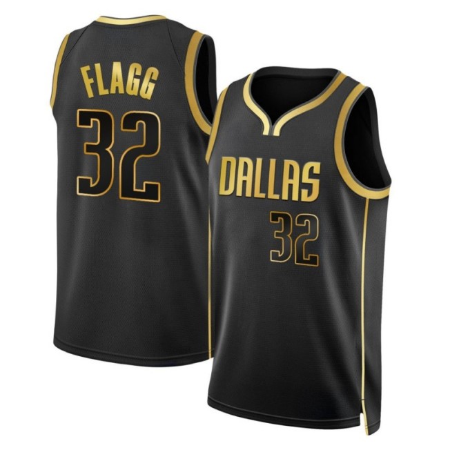 Men's Dallas Mavericks #32 Cooper Flagg Black Gold Stitched Swingman Basketball Jersey