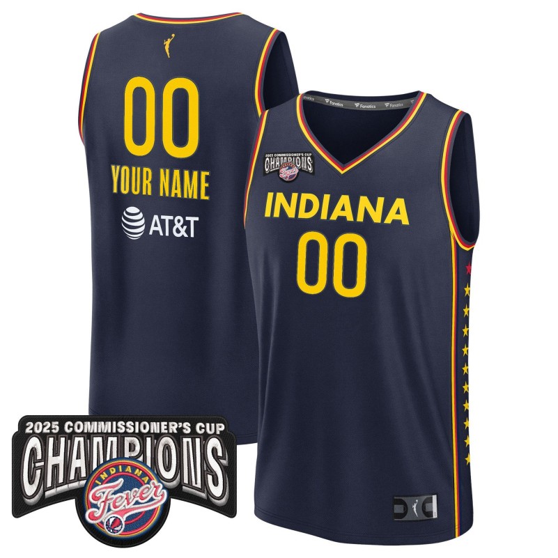 Indiana Fever Custom Navy 2025 WNBA Commissioner's Cup Champions Explorer Edition Fast Break Stitched Jersey
