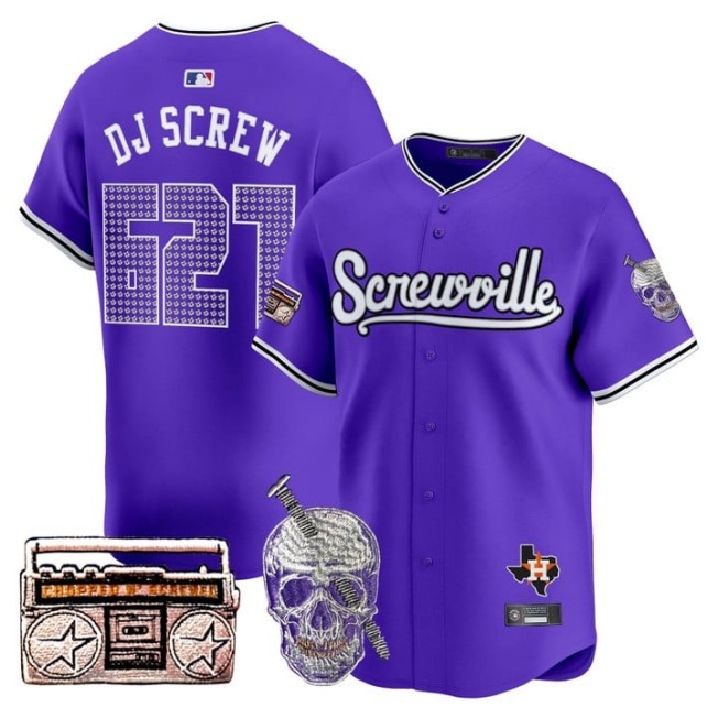 Men's Astros 'DJ Screw' 627 Purple 2025 Vapor Premier Limited Stitched Baseball Jersey