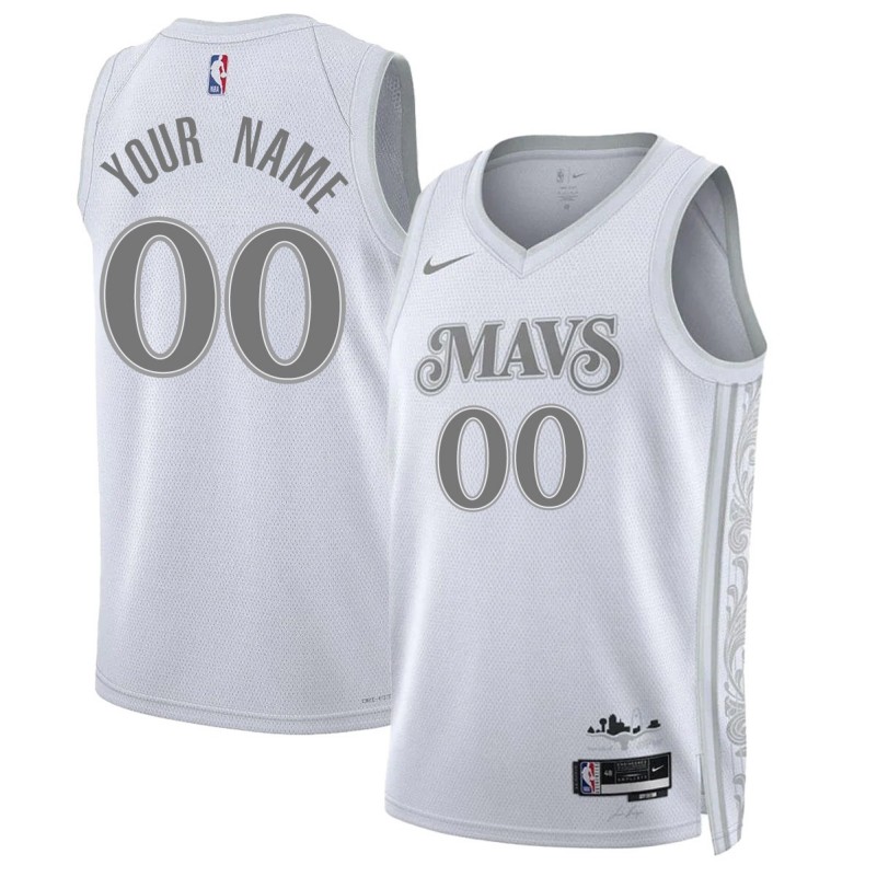 Dallas Mavericks Custom White 2024-25 City Edition Swingman Stitched Basketball Jersey