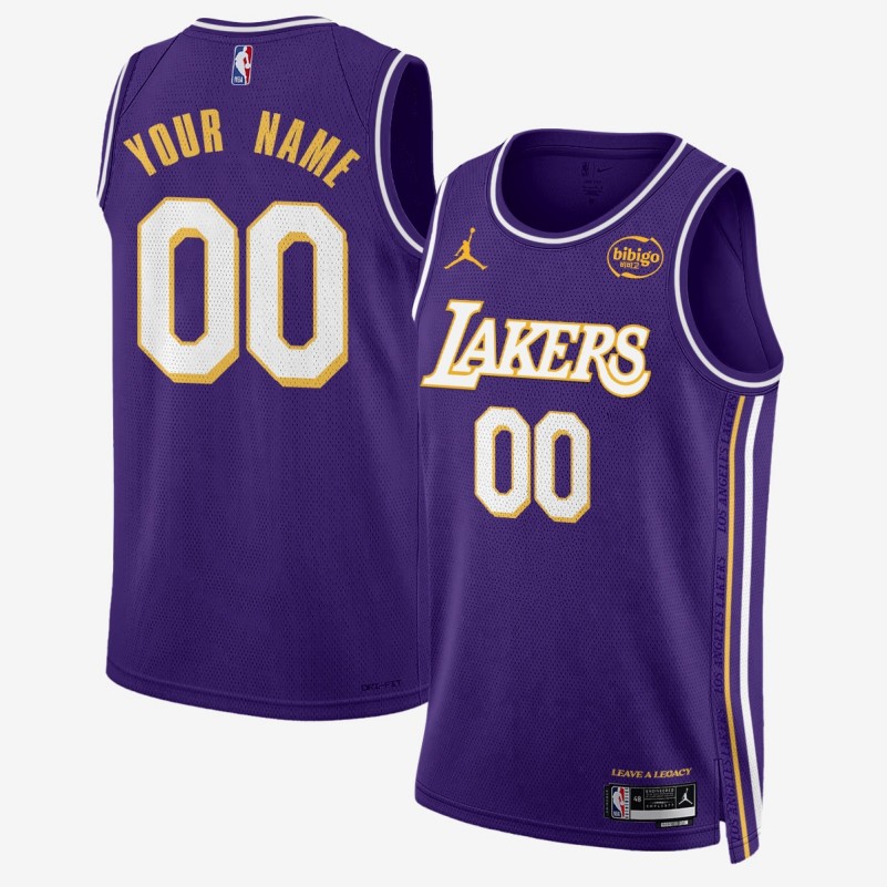 Los Angeles Lakers 2025 Limited Custom Purple Stitched Basketball Jersey Statement Edition