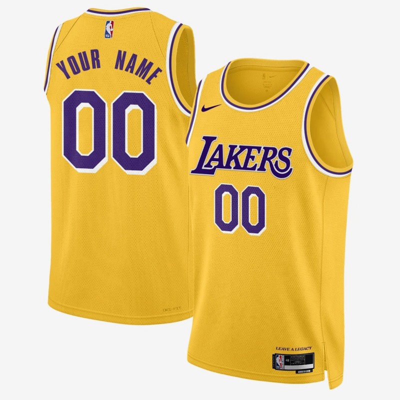 Los Angeles Lakers 2025 Nike Limited Custom Gold Stitched Basketball Jersey Icon Edition