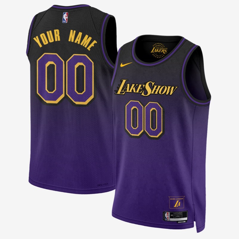 Los Angeles Lakers 2025 Nike Limited Custom Purple Stitched Basketball Jersey 2024-25 City Edition