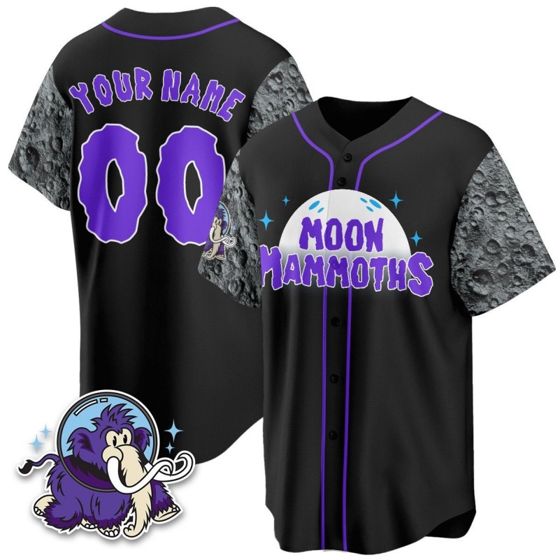 Erie SeaWolves 2025 Moon Mammoths Active Player Custom Stitched Baseball Jersey Black