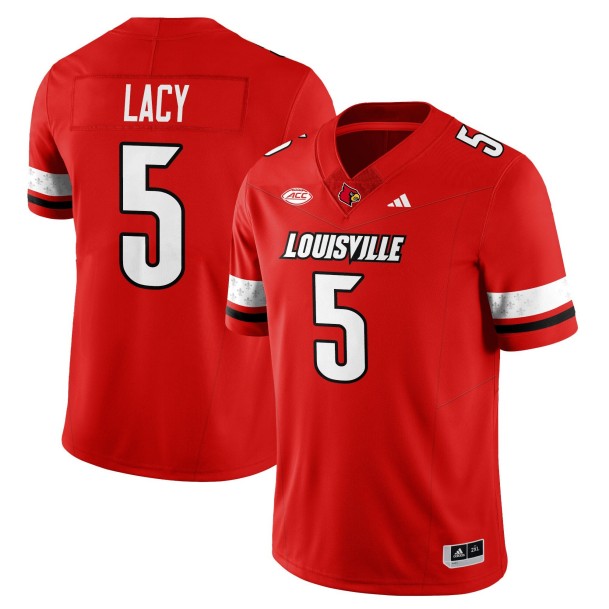 Men's Louisville Cardinals #5 Caullin Lacy Red 2025 Vapor Stitched Football Jersey