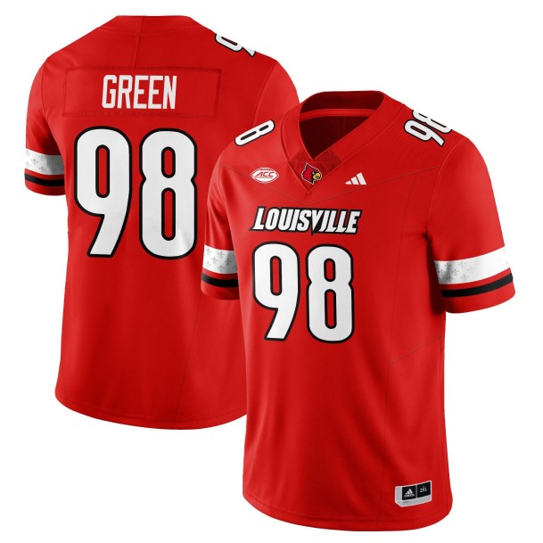 Men's Louisville Cardinals #98 Adonijah Green Red 2025 Vapor Stitched Football Jersey