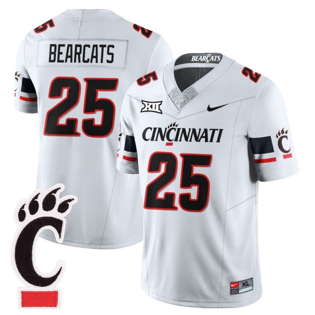 Men's Cincinnati Bearcats #25 White 2025 F.U.S.E. Limited Uniform Stitched Football Jersey