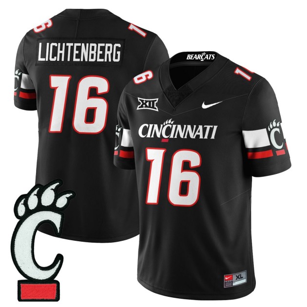 Men's Cincinnati Bearcats #16 Brady Lichtenberg Black 2025 F.U.S.E. Limited Uniform Stitched Football Jersey
