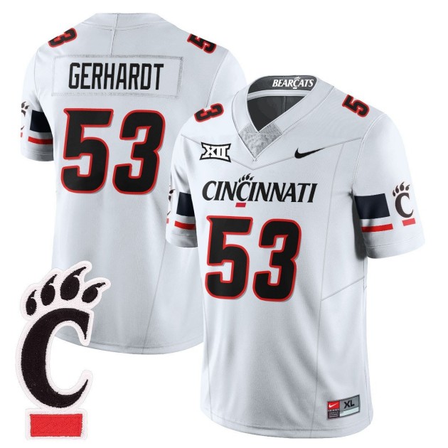 Men's Cincinnati Bearcats #53 Gavin Gerhardt White 2025 F.U.S.E. Limited Uniform Stitched Football Jersey