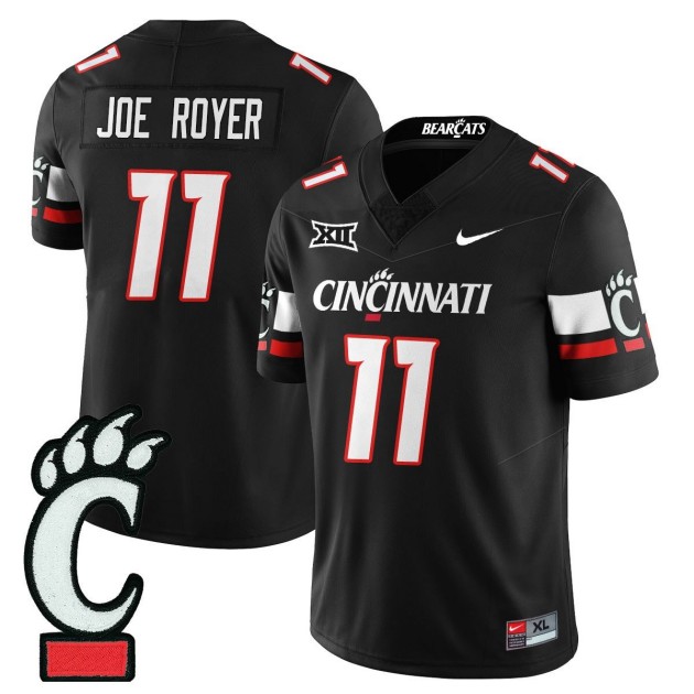 Men's Cincinnati Bearcats #11 Joe?Royer Black 2025 F.U.S.E. Limited Uniform Stitched Football Jersey